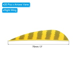 PATIKIL Arrow Feathers 20 Pack 3 Inch Arrow Feathers Turkey Feather Right Wing Feathering Arrow Fletching for DIY Target Shooting, Yellow