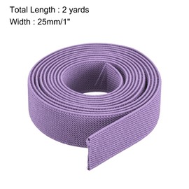 sourcing map Twill Wide Elastic Band Double-Side 25mm(1 inch) Flat 2 Yard Woven Elastic Band Knit Elastic Spool Heavy Stretch Strap Light Purple for Sewing, Waistband