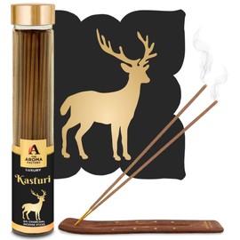 The Aroma Factory Kasturi Musk Agarbatti | Calmness of Musk Aroma with Low Smoke & Zero Charcoal (Bottle Pack of 1, 100g), Multicolour, Standard