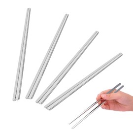 Stainless Steel Chopsticks, 4 Pairs Metal Chopsticks Dishwasher Safe Chopsticks Lightweight Reusable Chopsticks Easy to Clean (23cm/9inch)