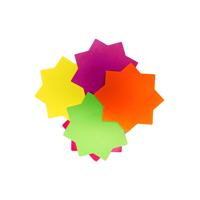 Neon Starbursts Cut-Outs - Perfect for School-Boards, Offices, Memos, Arts