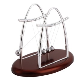 Balance Balls for Desk Decor, Newton's Cradle Science Gadget for Home or Office, Excellent Educational Gift, Silver