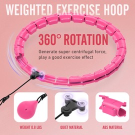 Detachable Smart Hula Hoop, Fitness Hula Hoop, Women's Abdominal Slimming Waist Hula Hoop, Pink