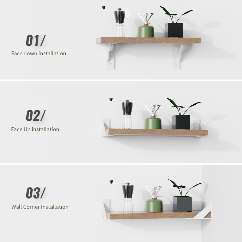 SPOROOT Shelf Bracket White Triangular Support Angle Shelf Bracket 75