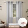 Pacok Silver Voile Curtains, 90 Drop 2 Panels Net Curtain