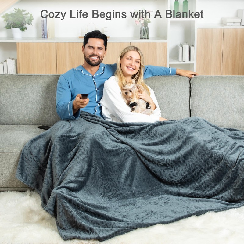 Winthome Soft Throw Blanket for Sofa Bed, Warm Fleece Blankets