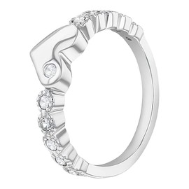 925 Sterling Silver Size 3 Clear Cubic Zirconia Beautiful Heart Ring Band for Little Girls - Cute and Fashionable Round CZ Rings for Girl's Accessory - Small Heart Ring Jewelry for Children & Preteens