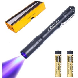 LIGHTFE Blacklight 365nm UV Flashlight with High Power Output, Pure Beam for UV Glue Curing Light, Rock and Mineral Fluorescent Glowing, Pet Urine Detector Light, AC Leak Detector … (D11D)