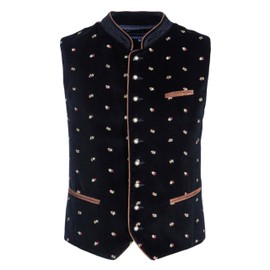 Stockerpoint Men's Weste Calzado Trachten Floral Sleeveless Cardigan, Black (schwarz), XX-Large