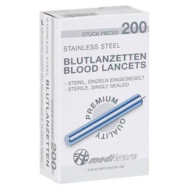 Mediware 10947551 Premium Blood Lancets (Pack of 200)