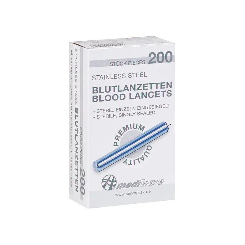 Mediware 10947551 Premium Blood Lancets (Pack of 200)