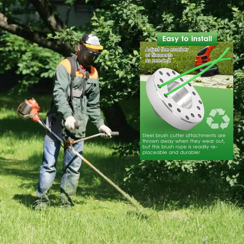 Weed Brush Cutter, 32 Nylon Grass Ropes, Wild Weed Brush,