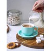 Sweese 405.402 Porcelain Stackable Espresso Cups with Saucers and Metal