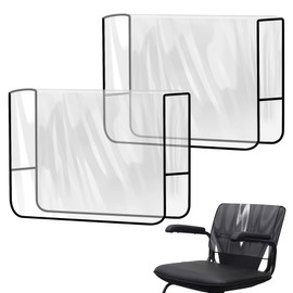 Philbinden 2Pcs Salon Chair Cover Protectors,Clear Square Hairdressing Chair Back Covers for Fits Most Standard Chairs,Reinforced Precision Sewn Clear Covers to Prevent Damage to Spa/Salon Chairs (2)