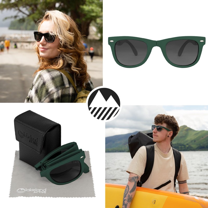 Lakeland Active Camerton Folding Polarized Sunglasses - Matte Forest Green