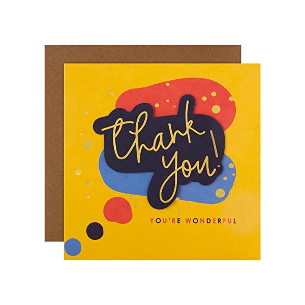 Hallmark Blank Thank You Card - Contemporary Multicoloured Speech Bubble Design