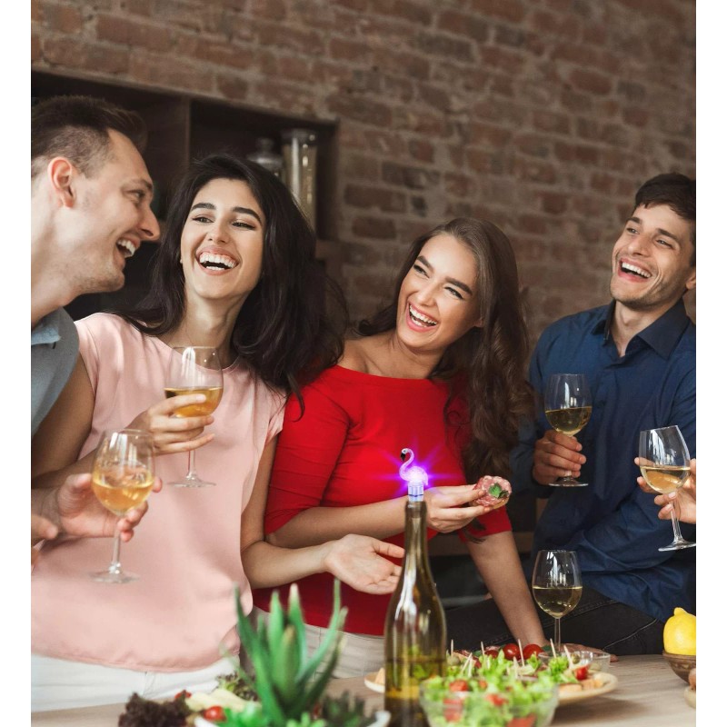 Puzzled Cheers Flamingo Glass Wine Stopper - Elegant Wine Bottle