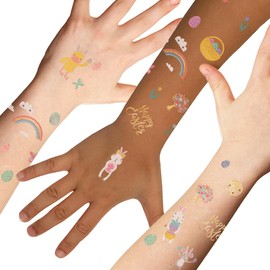 Flash Tattoos EASTER temporary tattoos for kids | 2 sheets, 58 tattoos | Easter Party Supplies | Easter stickers, Easter basket stuffer, Easter party favor