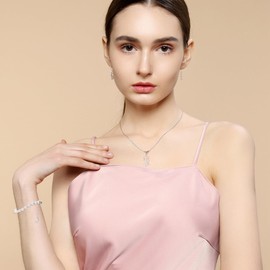 SPRJF Bridesmaid Jewelry Gift Set for Women I Can't Say I Do Without You Kidney Bean Pendant Necklace Earrings Bracelet Set for Wedding Proposal (SILVER PLATED 4 SETS)