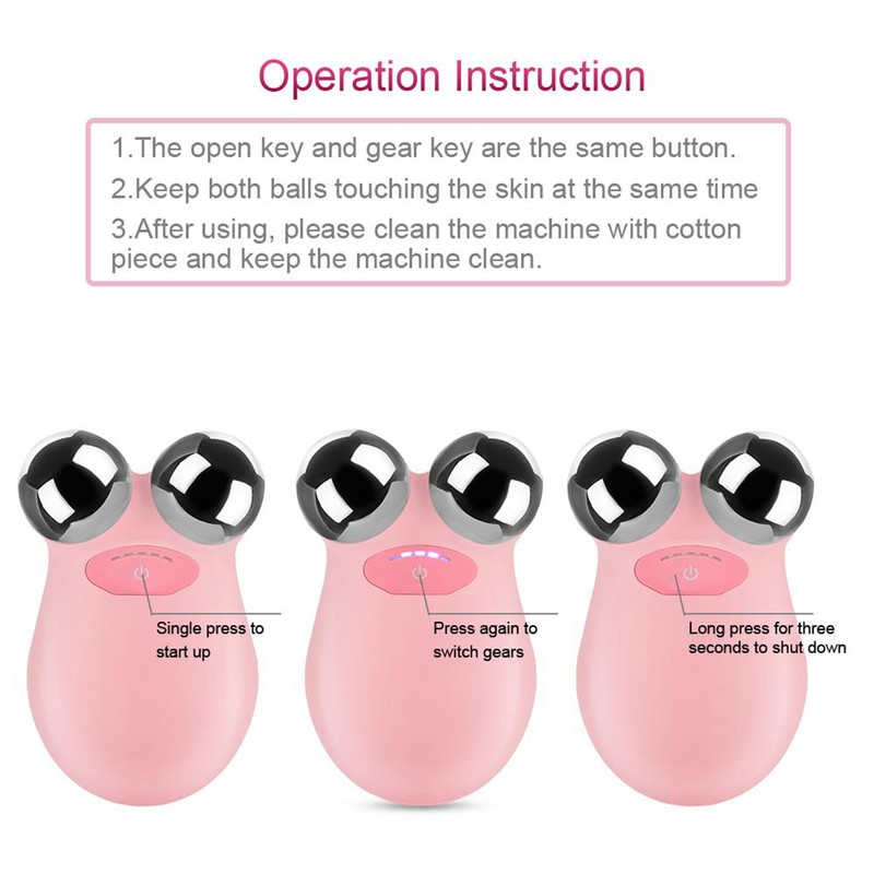 Electric Microcurrent Vibration Face Lift Massager Wrinkle Puffiness Removal Skin