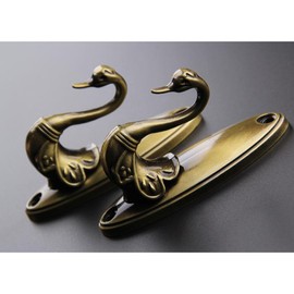 VORCOOL Pair of Swan Style Drapery Curtain Holdbacks Tieback Hooks (Bronze)