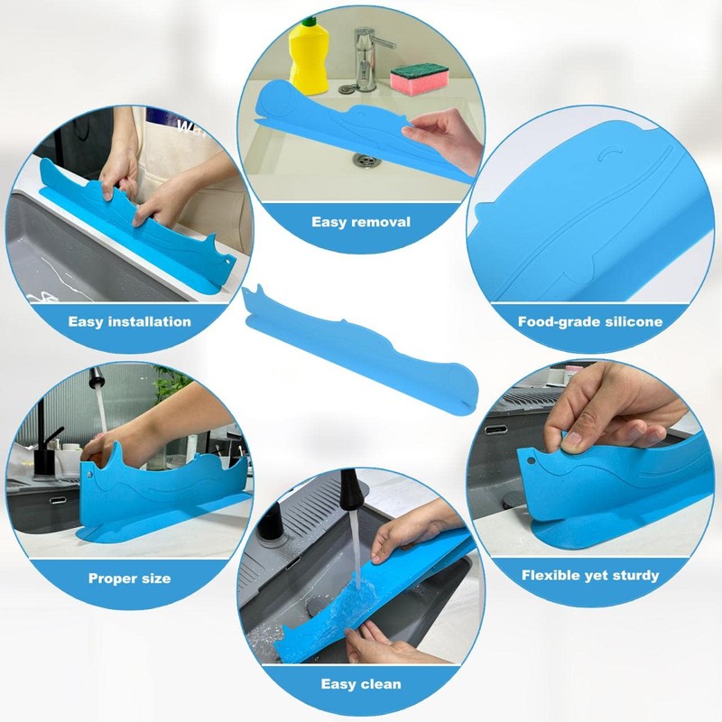 MAG HOME Silicone Sink Splash Guard 34.5"- Water Splash Protector