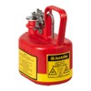 Justrite 14065 Oval Safety Can, Flammables, 0.5 Gal, Red