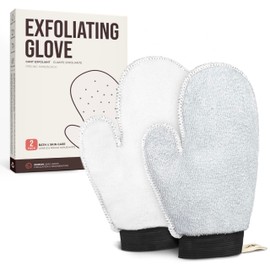 ZOMCHI 2 Pack Deep Exfoliating Glove with Dual Texture, Massage Body Scrub Gloves for Home Spa, Exfoliating Mitt for Dead Skin Removal (Gentle + Soft)