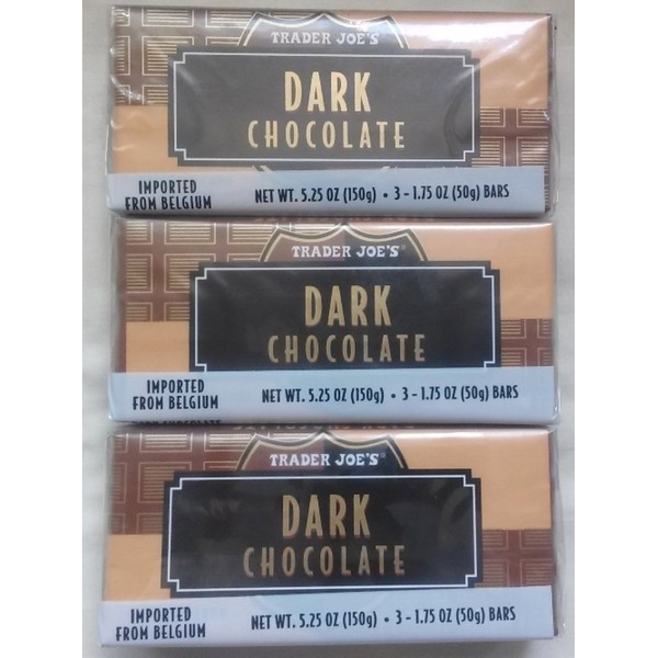 NEW (9) Trader Joes Dark Chocolate Candy Bars NO ARTIFICIAL FLAVORS NO PRESERVATIVES