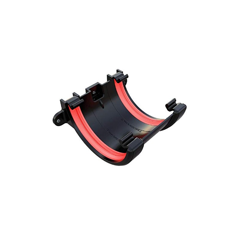 Black Round Gutter Union Joint 112mm Freeflow Rainwater System with