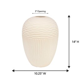 Tall Decorative Flower Vase – Handcrafted Textured Reactive Glaze Pottery, Modern & Boho Home Decor, Tabletop & Shelf Accent, Textured Ceramic Vase, 10.25” Wide x 14” Tall