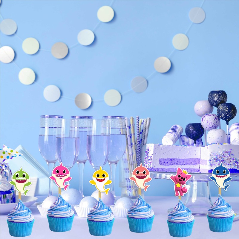 "Bby Shrk Cupcake Toppers – Cute Party Decorations for Bby