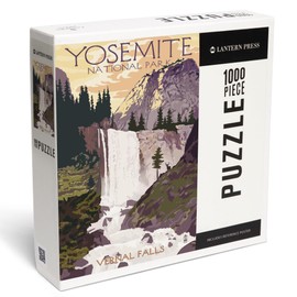 Yosemite National Park, California, Vernal Falls (1000 Piece Puzzle, Challenging Jigsaw Puzzle for Adults, Made in USA)