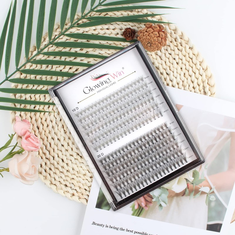 Glowingwin Individual Lashes Cluster Lashes Natural Look False Eyelashes Individual