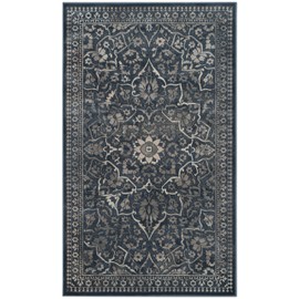 Safavieh Vintage Premium Collection VTG175-7330 Transitional Oriental Medallion Blue and Light Grey Distressed Silky Viscose Area Rug (3'3" x 5'7")