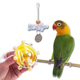 ZBJBinCH Bird Toys for Parakeets, Windmill Roller Parrot Toy, Parakeet Toys Wheel, Cockatiel Toy for Bird Cage, Bird Enrichment Toys, Chewing Exercise for Budgies Conure African Grey (2pcs)