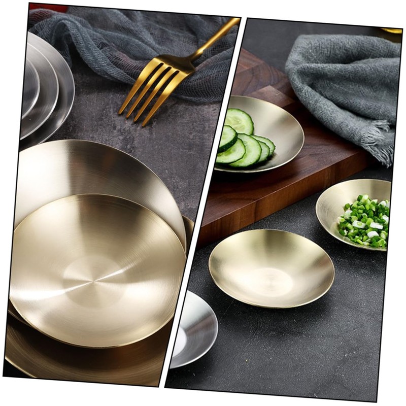 iplusmile Flavor Seasoning Plate Stainless Steel Sauce Bowl Compact Stylish