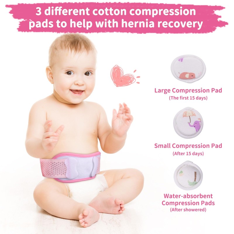 ENLUNTRA Umbilical Hernia Belt Baby，baby belly button band with 3