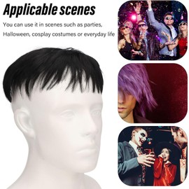 Tupé Corto Para Hombres, Peluca Para El Cabello, Cómoda Y Transpirable, Pieza De Cabello Para Hombres Para Cubrir La Pérdida De Cabello Blanco, Tupé De Moda Para La Frente, Para Cosplay Diario De Hall