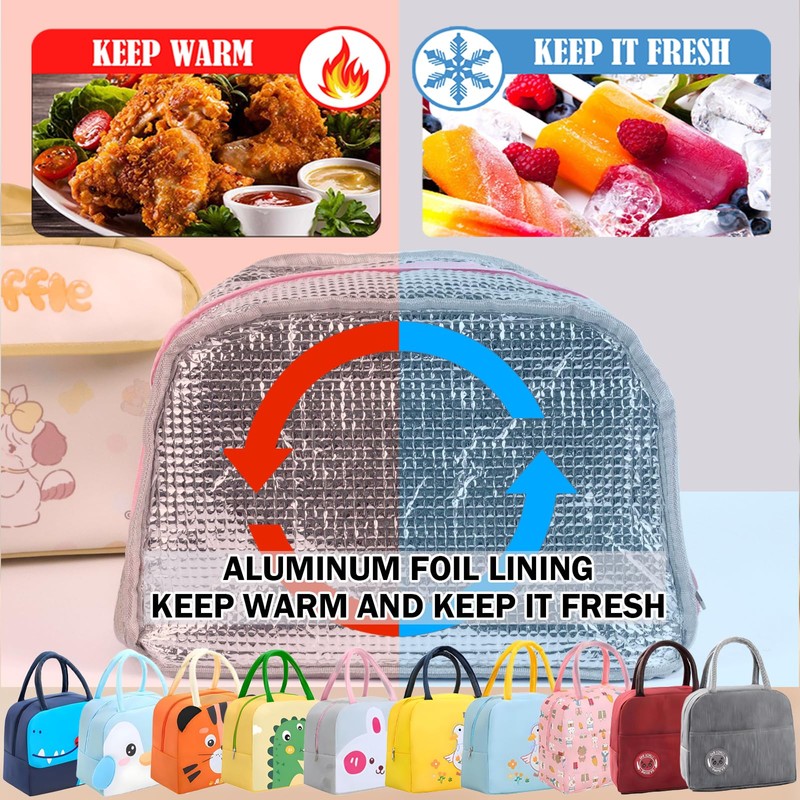 LHLZNB Kids' Small Insulated Lunch Bag - Open Cooler for