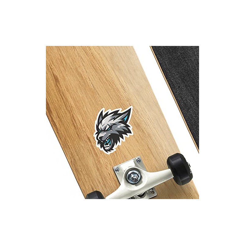 2 x 10cm Angry Wolf Vinyl Stickers - Wolves Wild
