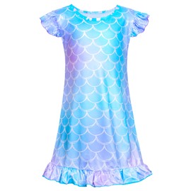 Kid Girls Nightgown Night Dress Unicorn Rainbow Princess Pajamas Sleepwear Nightie