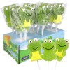 Sweetzo Green Apple Frog Jelly Lollipops, Individually Wrapped Gummy Pops,