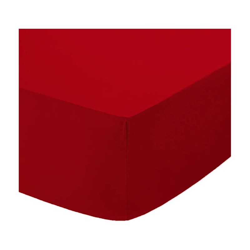 Red Colour Fitted Sheet - Deep Pocket - Polycotton -