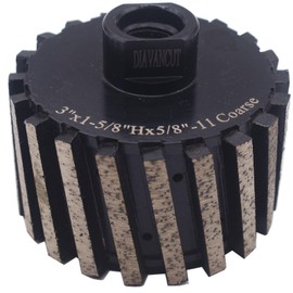 DIAVANCUT 3 Inch Segmented Zero Tolerance diamond Grinding Drum Wheel 5/8"-11 Threaded Non-Resin Filled Sink Drum Wheel for Stock Removal On Granite Marble Quartz Engineered Stone