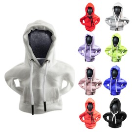 PSLER Stylish Cute Hoodie Car Gear Shift Cover Shifter Knob Cover gear shift hoodie Heat Insulation Winter Warm CVC Interior Car Accessories for Men Women White