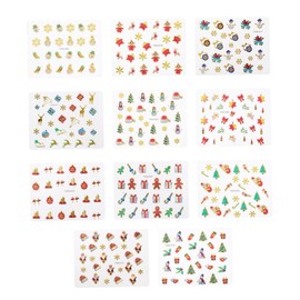 FOMIYES 3D Christmas Nail Decals Sheets of Snowman Stickers for DIY at Home or Salon Use