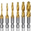 Drill Bit, Hexagonal Shaft, Set of 6, Chamfering Tap, Drilling