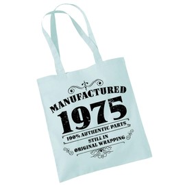 Bang Tidy Clothing 50th Birthday Gifts for Women Men Manufactured 1975 Funny Tote Bags Present Pmint