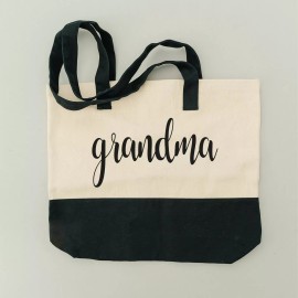 Ice Cream Life GRANDMA CANVAS TOTE BAG, GIFT FOR GRANDMA, REUSABLE SHOPPING BAG, BEACH BAG